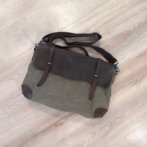 Leather and Canvas Laptop Bag
